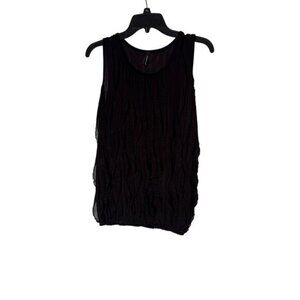 tank Black ruffle Womens XL Tank